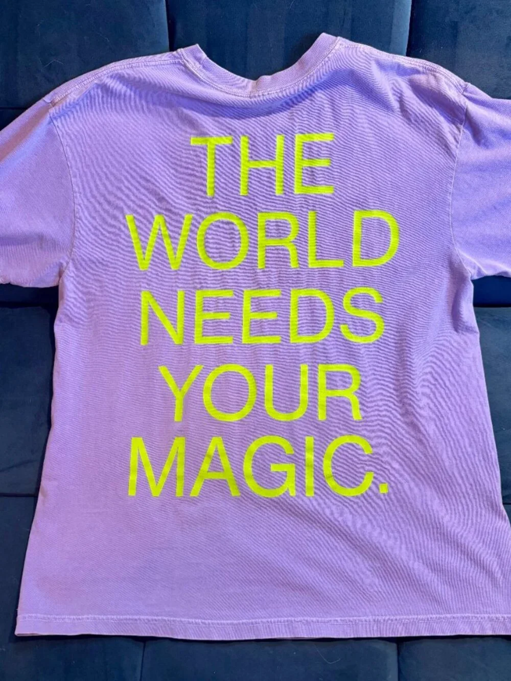 The World Needs Your Magic Tee - Dressed in Lala (Lavendar & Neon Green) - Picture 2 of 6
